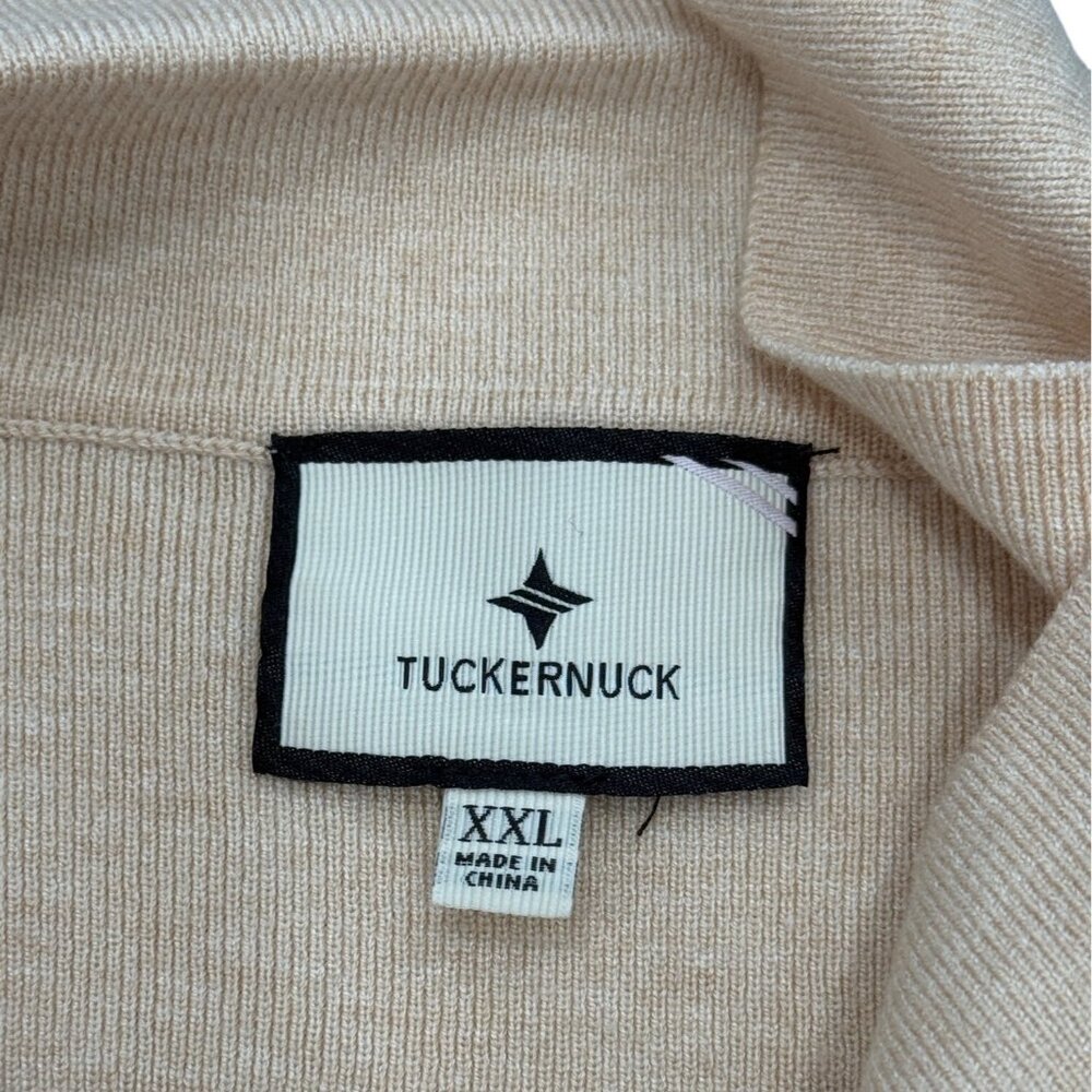 Tuckernuck Channing Polo Midi Knit Dress Short Sleeves Side-Slit Beige Women XXL - Picture 5 of 9